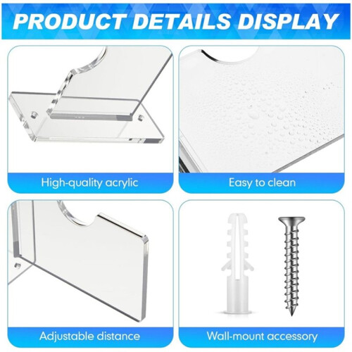 Acrylic Baseball Wall Mount Holder Baseball Bat Display Softball Bats Rack Collection Bracket
