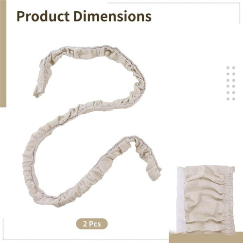 2Pack 6FT Linen Fabric Cord Covers for Chandelier Chains & Wires Soft Hook-and-Loop Cable Sleeves 2