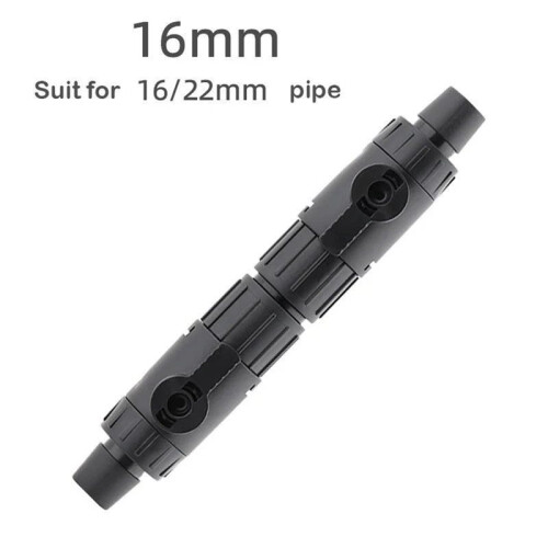 Snabbkoppling för Akvarieslang med Kranventil, Filtervattenkoppling för Akvarier 16 mm 1