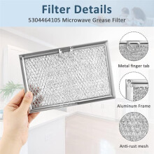 4-Pack 5 X 7-5/8 Microwave Grease for 5304464105 WB06X10608 Microwave Grease Filter Replace 5304517871