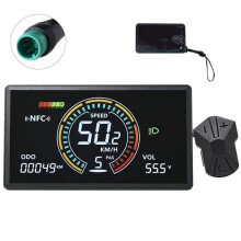 Pantalla LCD NFC para Bicicleta Eléctrica H8C, Medidor 24V/36V/48V/60V UART, Velocímetro para Scooter Eléctrico, Medidor Animado A Color NFC LCD, 5