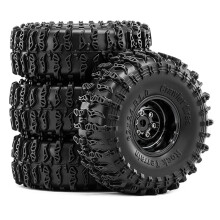 1.0 Inch Beadlock Wheel and Rubber Tires for 1/18 TRX4M 1/24 Axial SCX24 AX24 FCX24 RC Cralwer Brown