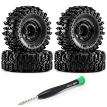 0.7 Inch RC Rock Crawler Wheel Rims & Tires for 1/30 Axial SCX30 RC Climbing Car for K10 Bronco Black