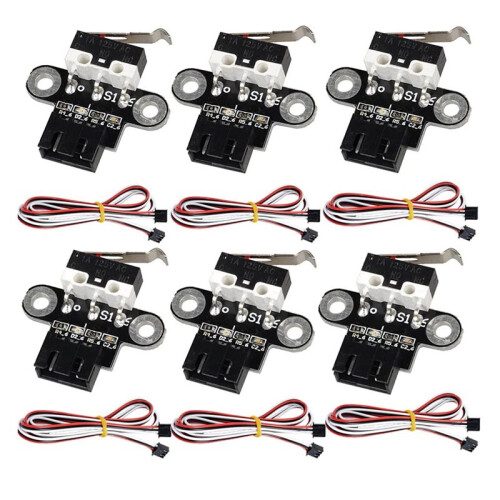 6pcs 3D Printer Horizontal Mechanical Limit  Module Miniature Limit  3 Pins with 1m Cables