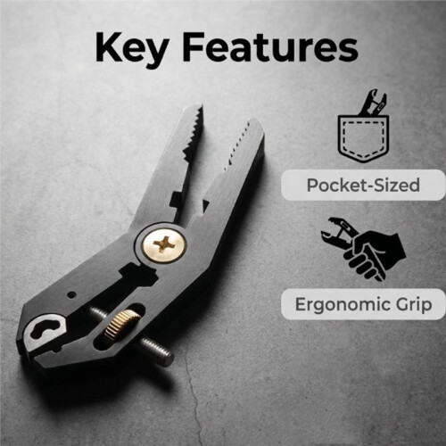 Parallel Wrench 5 in 1 Multi-Tool Pliers Clamp Wire Cutters Hex Screwdriver Portable Bottle Opener Model Making Silver 2