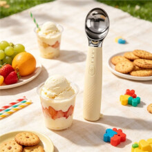 Cuillère à Glace Chauffante, Cuillère à Glace Électrique, Trois Réglages de Chaleur, pour Glace Dure et Aliments