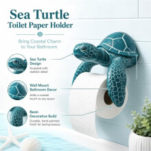 Sea Turtle Toilet Paper Holder,Wall Mount Resin Bathroom Decor,Resin Sea Turtle Toilet Paper Holder for Coastal Bathroom