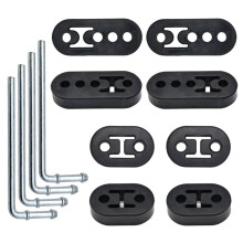 Rubber Exhaust Hanger,2 Holes and 4 Holes Adjustable Muffler Hanger 90Bend Universal Weld in Place Exhaust Hanger Rod
