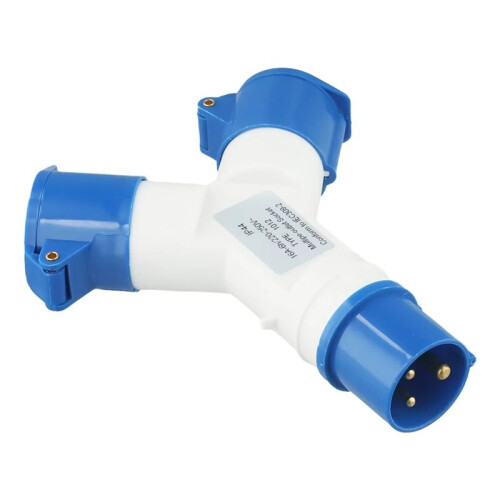 High Performance Splitter for 220v Power Access 2 Way Splitter 16A 3 Pin Industrial Field Plug and Wall Socket 1