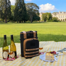 Isolierte Weinflaschen-Tragetasche für Zwei Flaschen - Kühltasche für Picknicks, Strand und Partys
