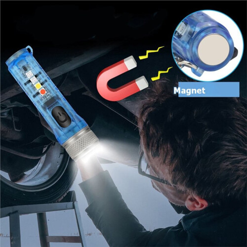 Type-C Charging  Flashlight Magnetic Emergency Lamp Keychain Light ABS Portable Flashlight Outdoor 1