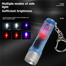 Lampe de Poche Miniature Rechargeable par Type-C, Lampe de Secours Magnétique à Anneau de Clés, Lumière ABS Portable pour L'Extérieur