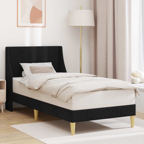 VidaXL vidaXL Bed Frame with Headboard Black 90 x 190 cm Fabric