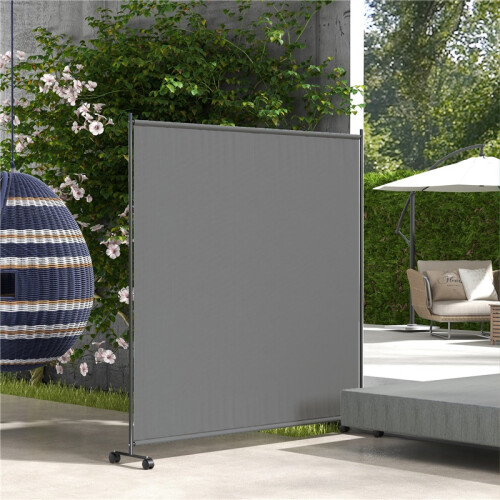 183 x 181cm Portable Privacy Screen, with Wheels - Dark Grey 2