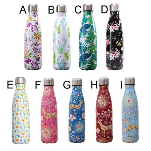 Μπουκάλι νερού - BIGOOD - 500ml - Μονωμένο ανοξείδωτο ατσάλι - Χωρίς BPA - Λευκό μ 2