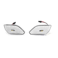 Transparent Led Front Side Marker Light Turn Signal Lamp Round Eyebrow Side Lamp compatible with Jeep Wrangler JL 2018+