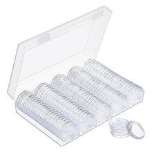 100 Pieces 30 mm Coin Capsules with Storage Box compatible with Collectors Ideal compatible with Silver Coin and More