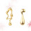 Asymmetrical Ear Studs Creative Earring for Decoration 1Pair Golden Alloy 4