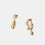 Asymmetrical Ear Studs Creative Earring for Decoration 1Pair Golden Alloy 5