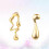 Asymmetrical Ear Studs Creative Earring for Decoration 1Pair Golden Alloy 3