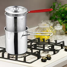 (3pcs) Friteuse tempura en acier inoxydable, avec friteuse Ă panier, batterie de cuisine polyvalente
