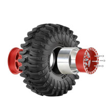 Roues Beadlock en Acier de 1,0 Pouce et Pneus en Caoutchouc pour 1/18 pour TRX4M et 1/24 pour Axial SCX24 Pièces de Mise à Niveau RC Crawler