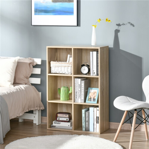 Six-Cube Bookcase - Oak Wood Effect 2