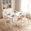 Homcom HOMCOM Square Dining Table, Kitchen Table with White Wood Effect 9