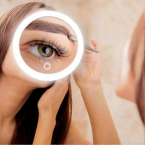 Portable LED Makeup Mirror with Light, 30x Magnifying, Foldable Travel Design 1