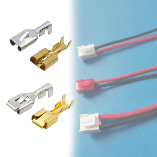 (Silver 6.3mm)Electronics Tinned Copper Spade Terminal Connectors Applications Automotive 2