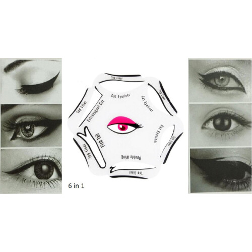 6 In 1 Eyeliner Stencil Eye Shadow Guide Quick Makeup Beauty Tool Convenient 1