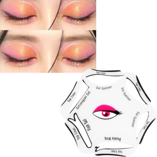 6 In 1 Eyeliner Stencil Eye Shadow Guide Quick Makeup Beauty Tool Convenient 2