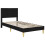 VidaXL vidaXL Bed Frame with Headboard Black 90 x 190 cm Fabric 5