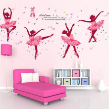 (Ballet)Cute Diy Lovely Girl Art Wall Stickers For Kids Rooms Pvc Wall Decals Home Decor
