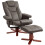 Faux Leather Manual Recliner and Footstool Set - Brown 1
