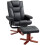 Faux Leather Manual Recliner and Footstool Set - Black 1