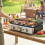 Outsunny Outsunny 3 Burner Grill Griddle, Tabletop Gas BBQ with Grease Cup, Black 1