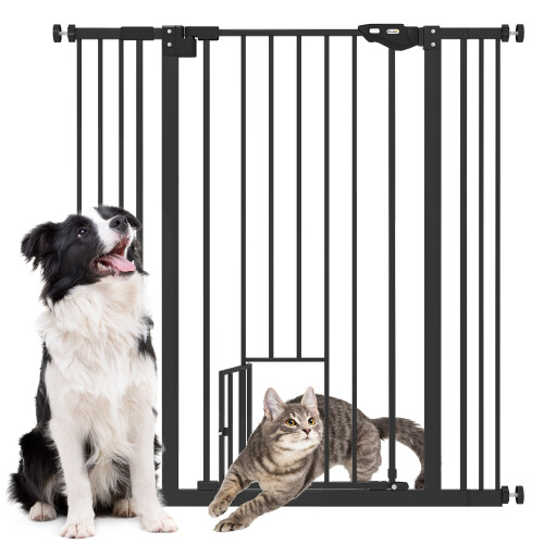 PawHut Barrera de Seguridad Negro 101 x 3.5 x 104.1 cm