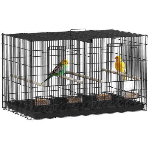 PawHut Jaula para Pájaro Negro 76 x 46 x 46 cm