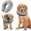(Gray, M) Inflatable Dog Collar Surgery Cone - Quick Release Adjust Fit Stop Stitch Bite Lick Wound 1