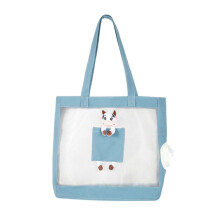 (Blue) Borsa a tracolla pieghevole in rete blu per cani e gatti - Accessorio per campeggio, viaggi e attività all'aperto con il tuo cane