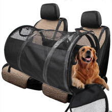 (BLACK, L) Sac de voyage MIMIGO Tube&Kennel&Shelter pour voiture - Léger, sécurisé, anti-griffes, durable et lavable