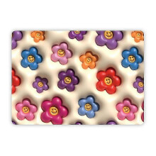(Flower) S Size Strawberry Cartoon Gel PVC Coated Cloth Pet Nest Cushion Summer Cooling Mat Ice Pad