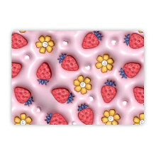 (Strawberry) S Size Strawberry Cartoon Gel PVC Coated Cloth Pet Nest Cushion Summer Cooling Mat Ice Pad