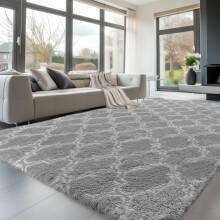 Sour Lemon Large Rugs Living Room 200x300cm, Grey Shaggy Rugs for Bedroom | Extra Large Washable Anti Slip Shaggy Soft Area Rug