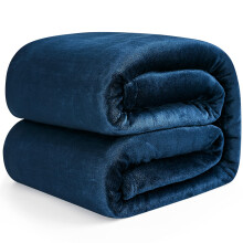 EHEYCIGA Single Fleece Throw Blanket for Sofa 130x165cm, Navy | Soft Fluffy Blanket for Bed, Warm Large Throws for Adults, Fit All Season