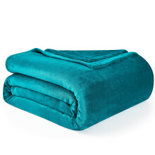 EHEYCIGA Single Fleece Throw Blanket for Sofa 130x165cm, Teal | Soft Fluffy Blanket for Bed, Warm Large Throws for Adults, Fit All Season