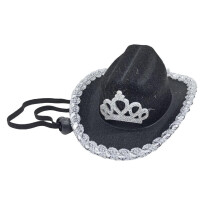 (Black) Black Easy Clean Pet Hat Geese Roleplay Headdress Glitter Trim Pet Friendly Event Wear