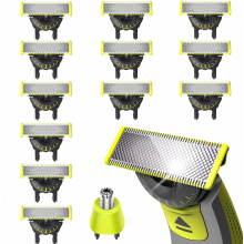 (360 Blade, 12 Blades + Nose Trimmer) Yhteensopiva Philips OneBladen kanssa