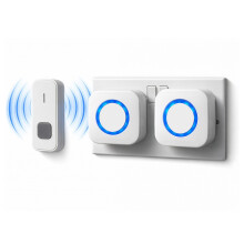 Twin Wireless Doorbell Plug in Cordless Doorbells Waterproof Door Bell Chime Kit
